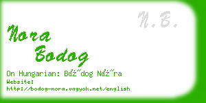 nora bodog business card